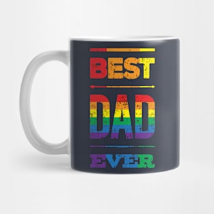 LGBT Best Dad Ever Pride Papa Rainbow Father's Day Mug